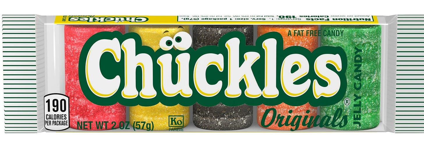 Chuckles Jelly Candy, Fruit Flavored Candy, 2 Ounce
