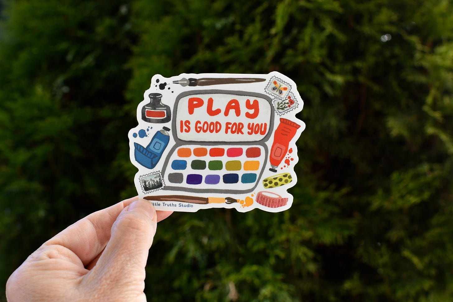 play is good for you sticker by little truths studio