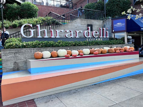 San Francisco skyline and the Painted Ladies, Bay Area Rapid Transit (BART), Ghiradelli Chocolate