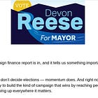 How Devon Reese’s Fundraising Slowed in 2025 and Where His 2024 Donors Went