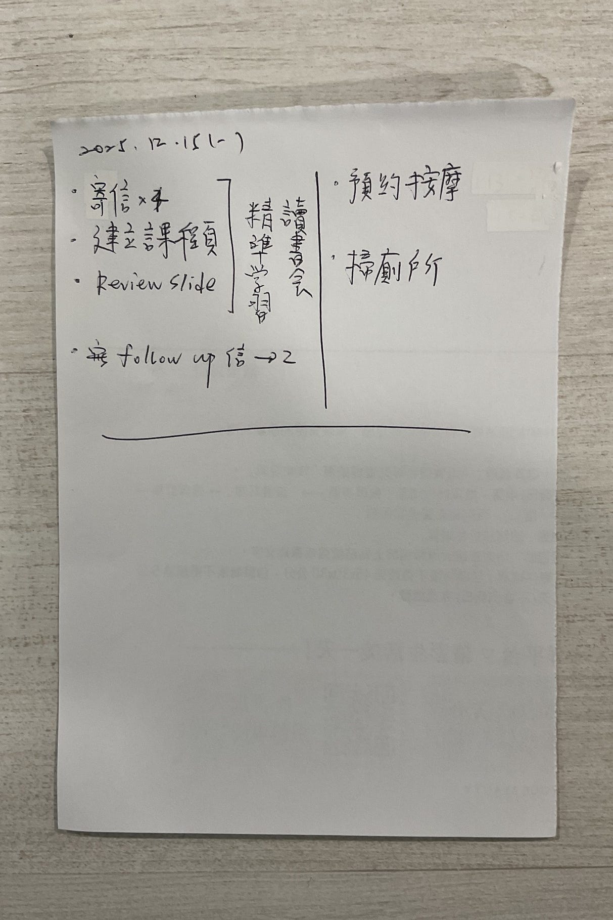 如果任務很多,變形版本的封閉式清單