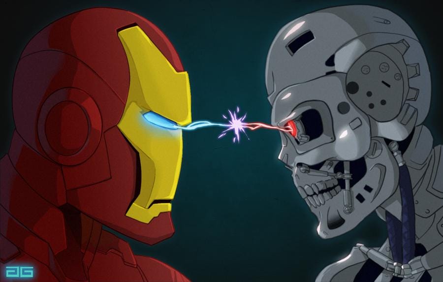 Iron Man vs Terminator by breakeur on DeviantArt Iron Man vs Terminator by breakeur on DeviantArt