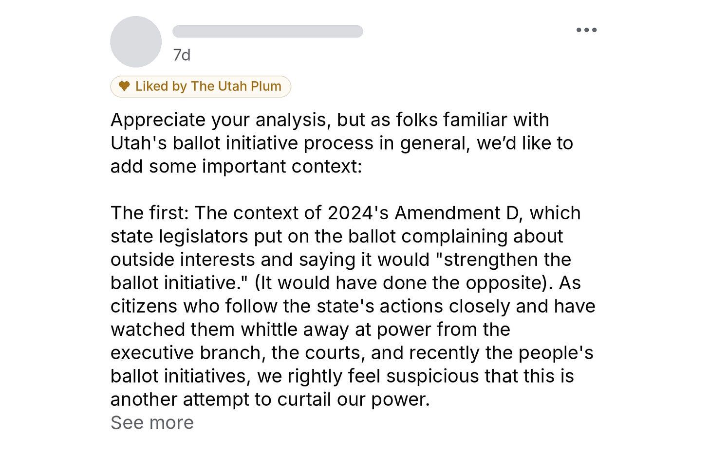 Comment on the Amendment B article from a no voter, adding context about 2024's Amendment D. Comment on the Amendment B article from a no voter, adding context about 2024's Amendment D.