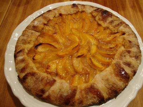 Photo of Peach Galette on a white plate