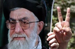 Khamenei-peace-sign Iran-warrior-or-cleric-of-the-religion-of-peace