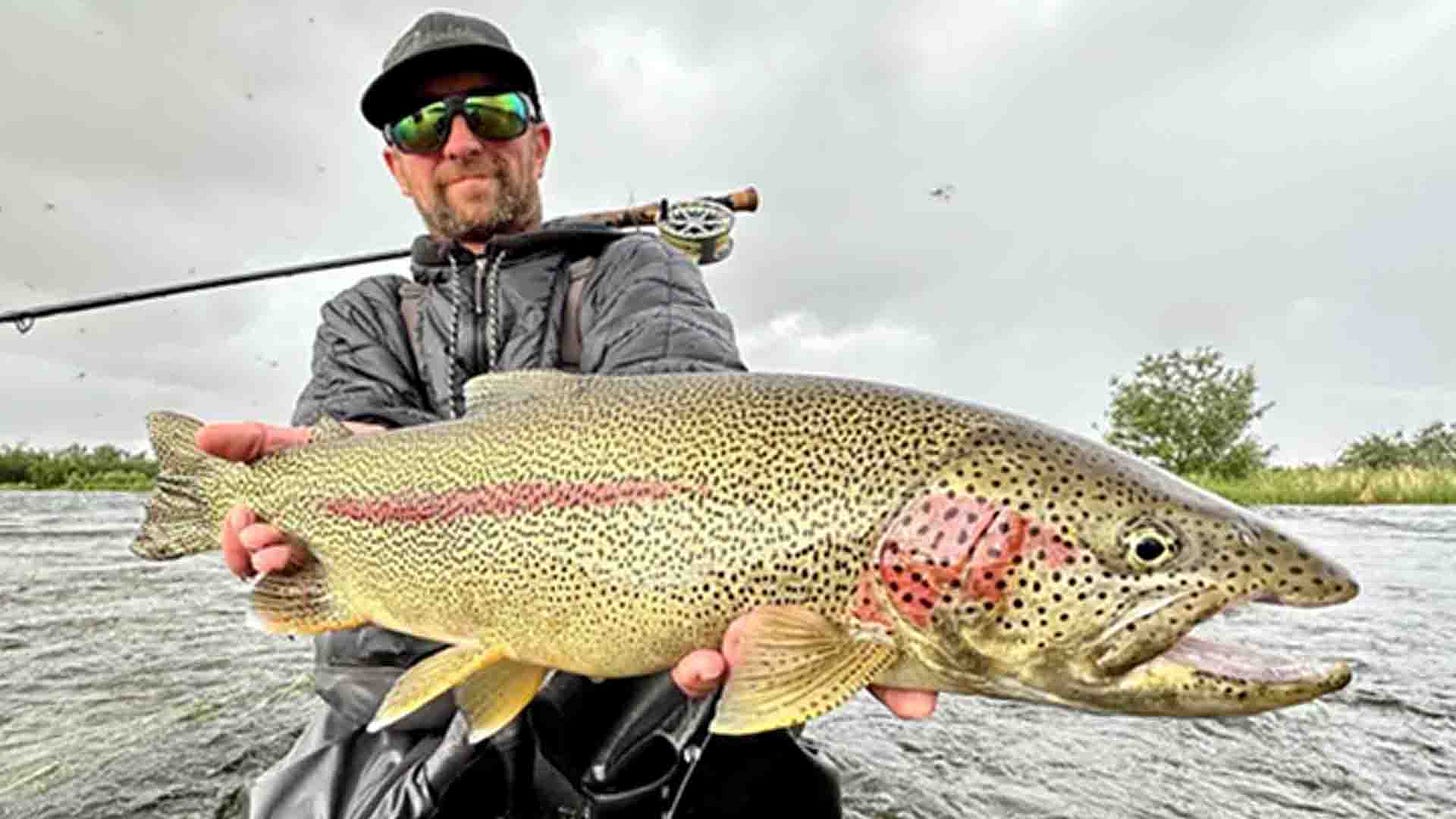Angler with a Beautiful Rainbow