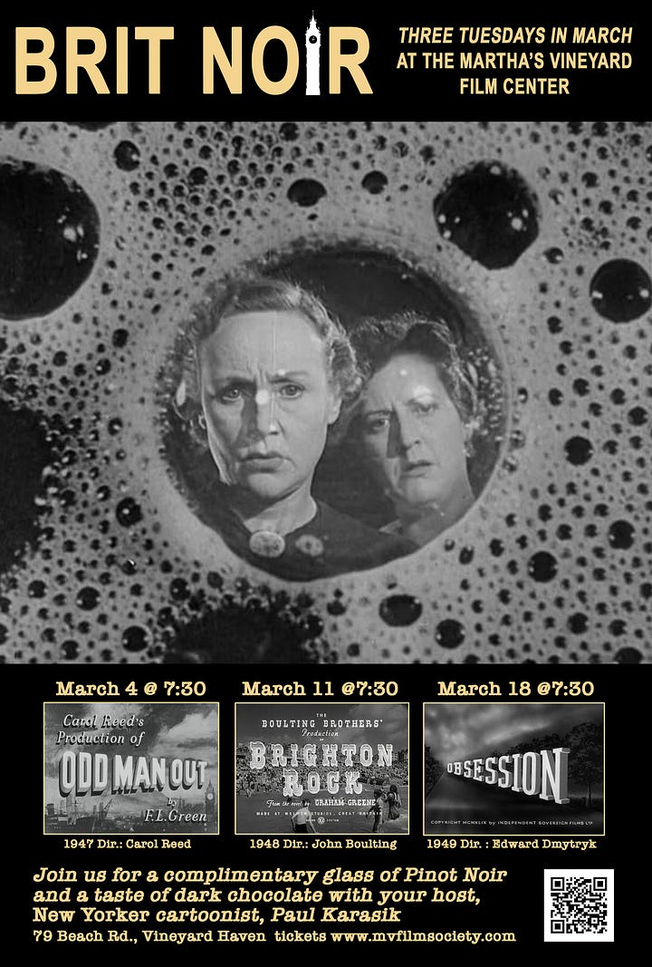 Martha's Vineyard Film Society film noir series photos, Paul Karasik