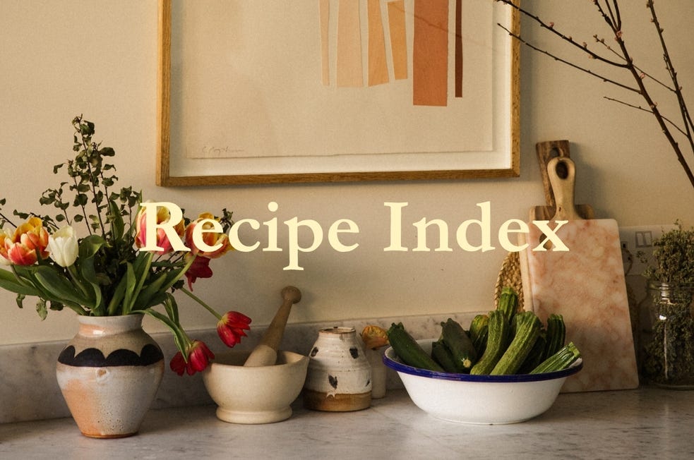 Recipe Index : All my recipes in one place