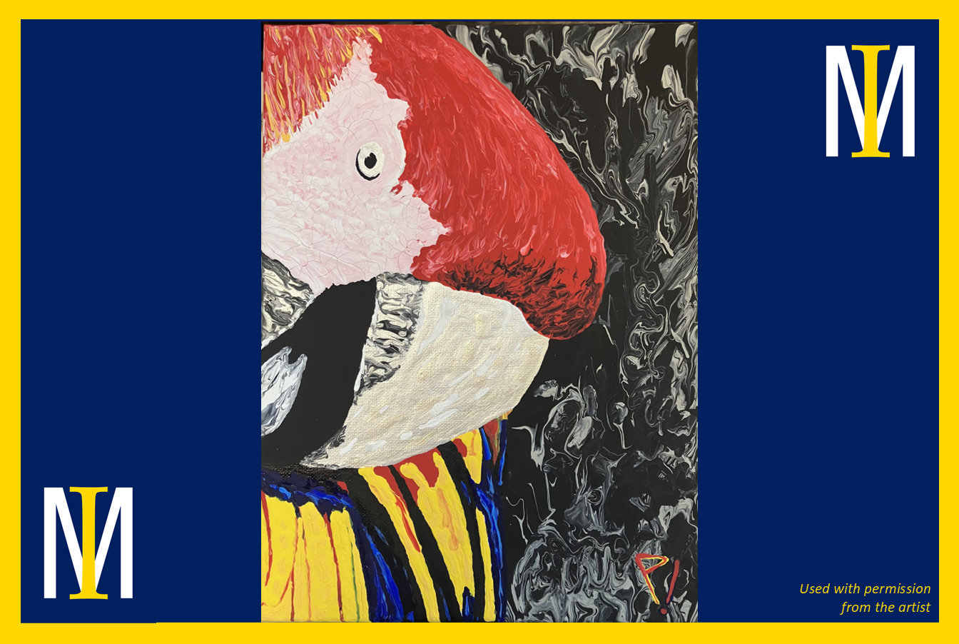 Painting of Scarlet Macaw