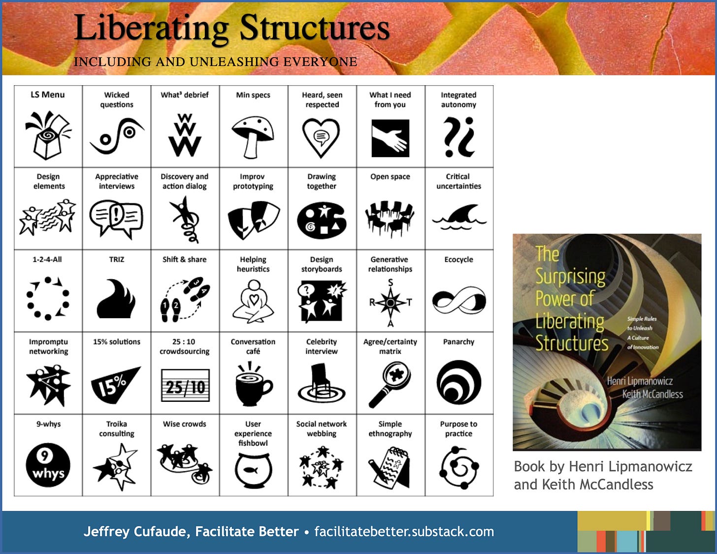 screen grab highlighting the Liberating Structures site and book