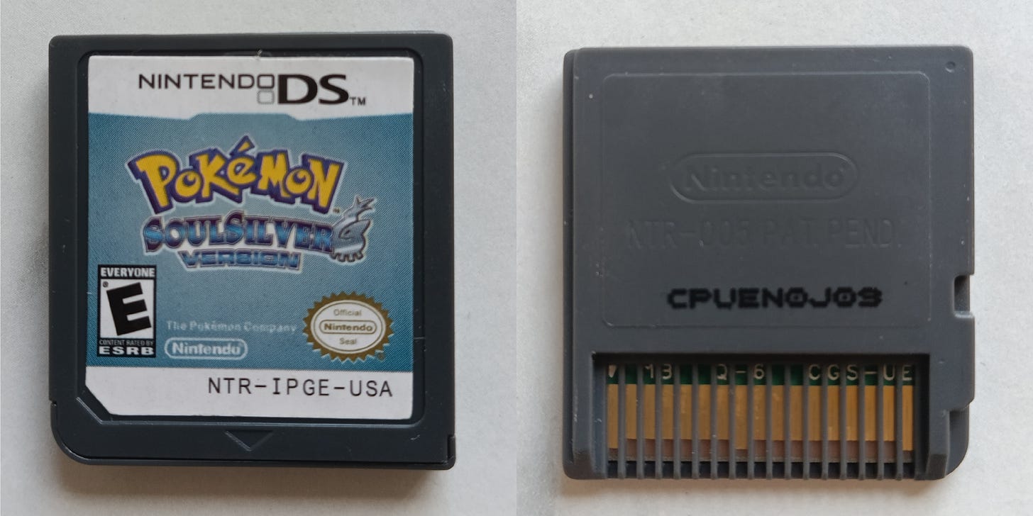 A fake Pokémon SoulSilver cartridge (Photo credit: Rosie Kenworthy)