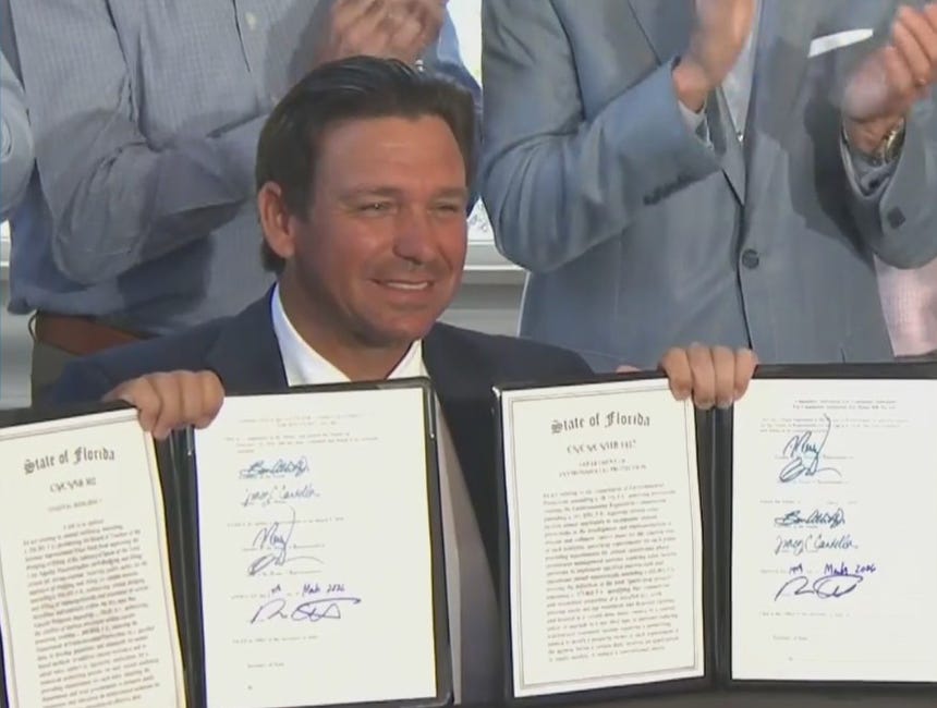 DeSantis Signs Bills Blocking Proposed Manatee Cruise Port, Announces Skyway Fishing Pier Improvements