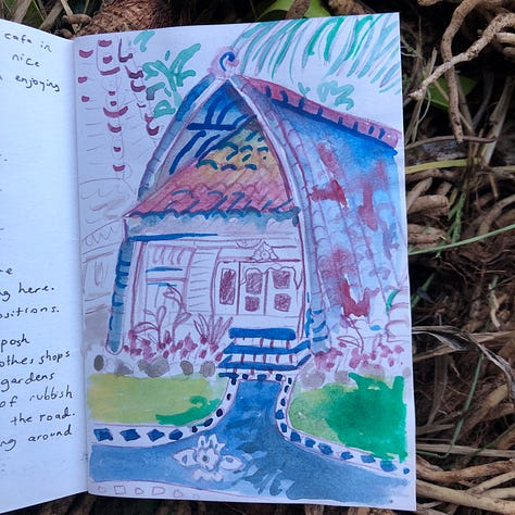 Sketchbook paintings of Bali