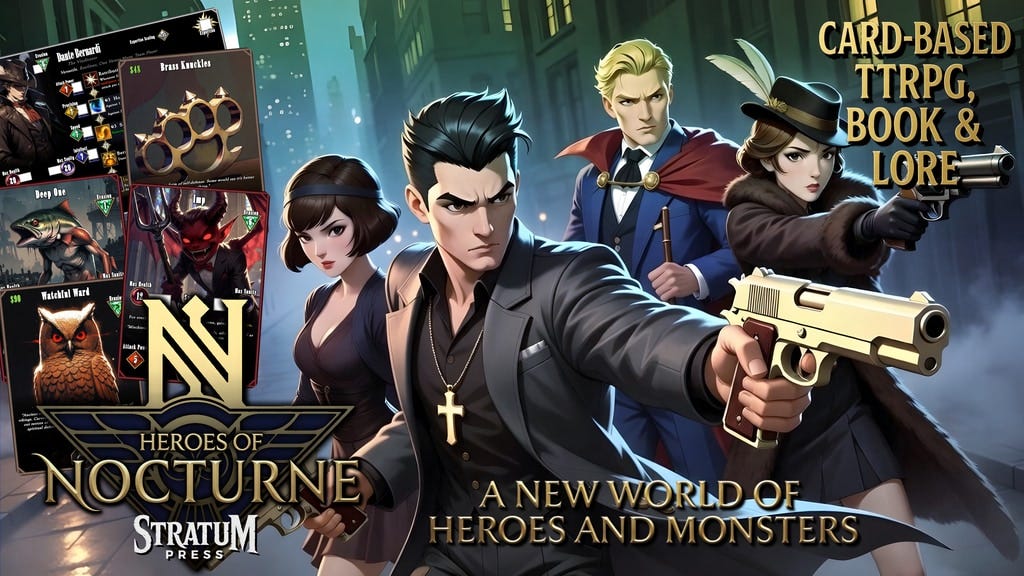 Project image for Heroes of Nocturne - Card-Based Lite-Tabletop RPG