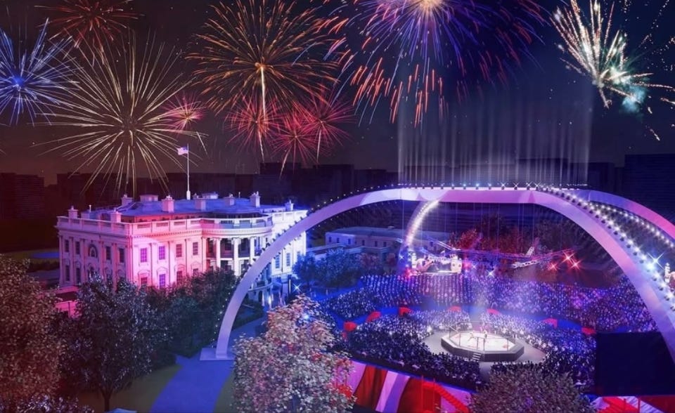 Incredible first look at Trump's White House UFC showdown with octagon on  hallowed South Lawn for USA's 250th birthday