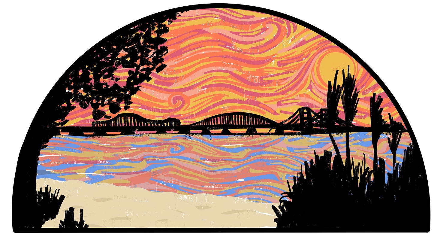 Illustration of the view from kent island