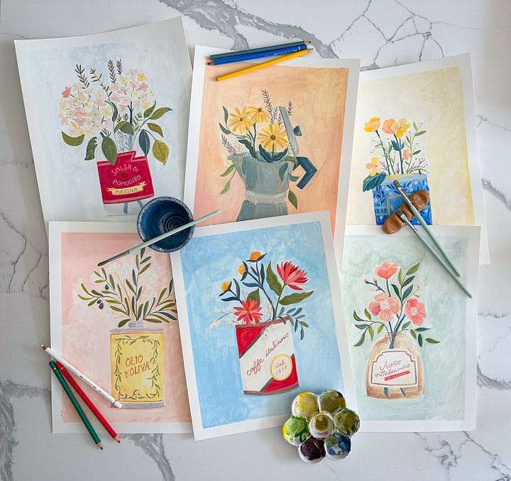 From sketches to finished paintings!