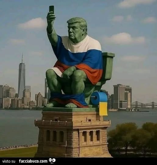 May be an image of 1 person, the Statue of Liberty and text that says 'visto vistosu su facciabuco.com'