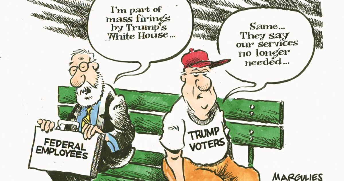 Editorial cartoon: Trump voters and federal workers