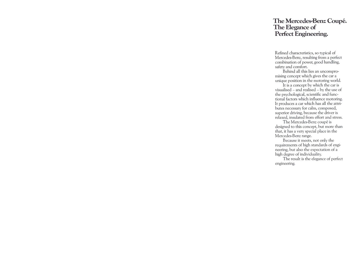 Mercedes W123 Coupe 1977 Brochure Mercedes W123 Coupe 1977 Brochure