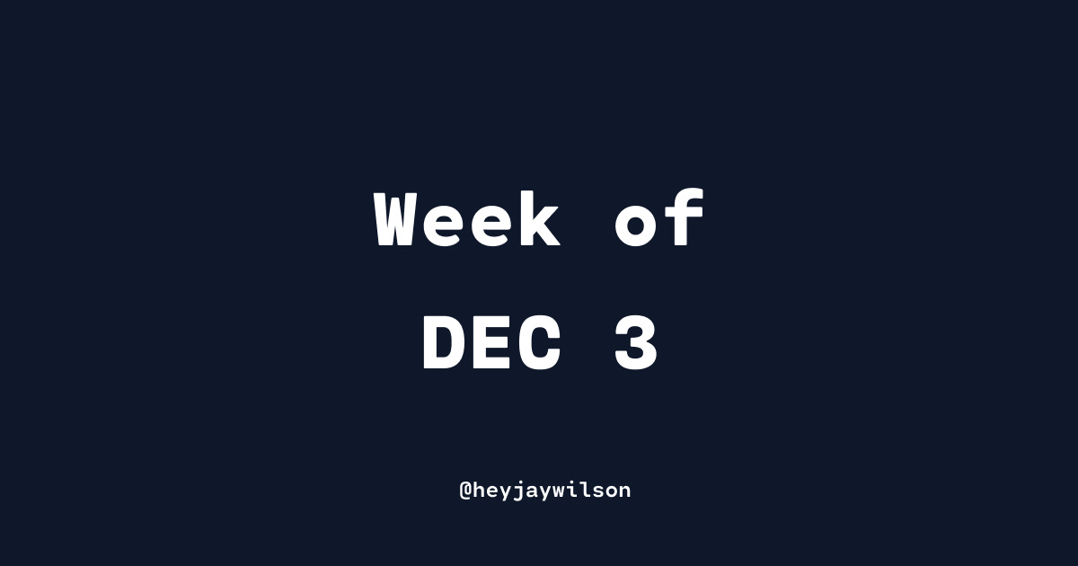 Week of DEC 3