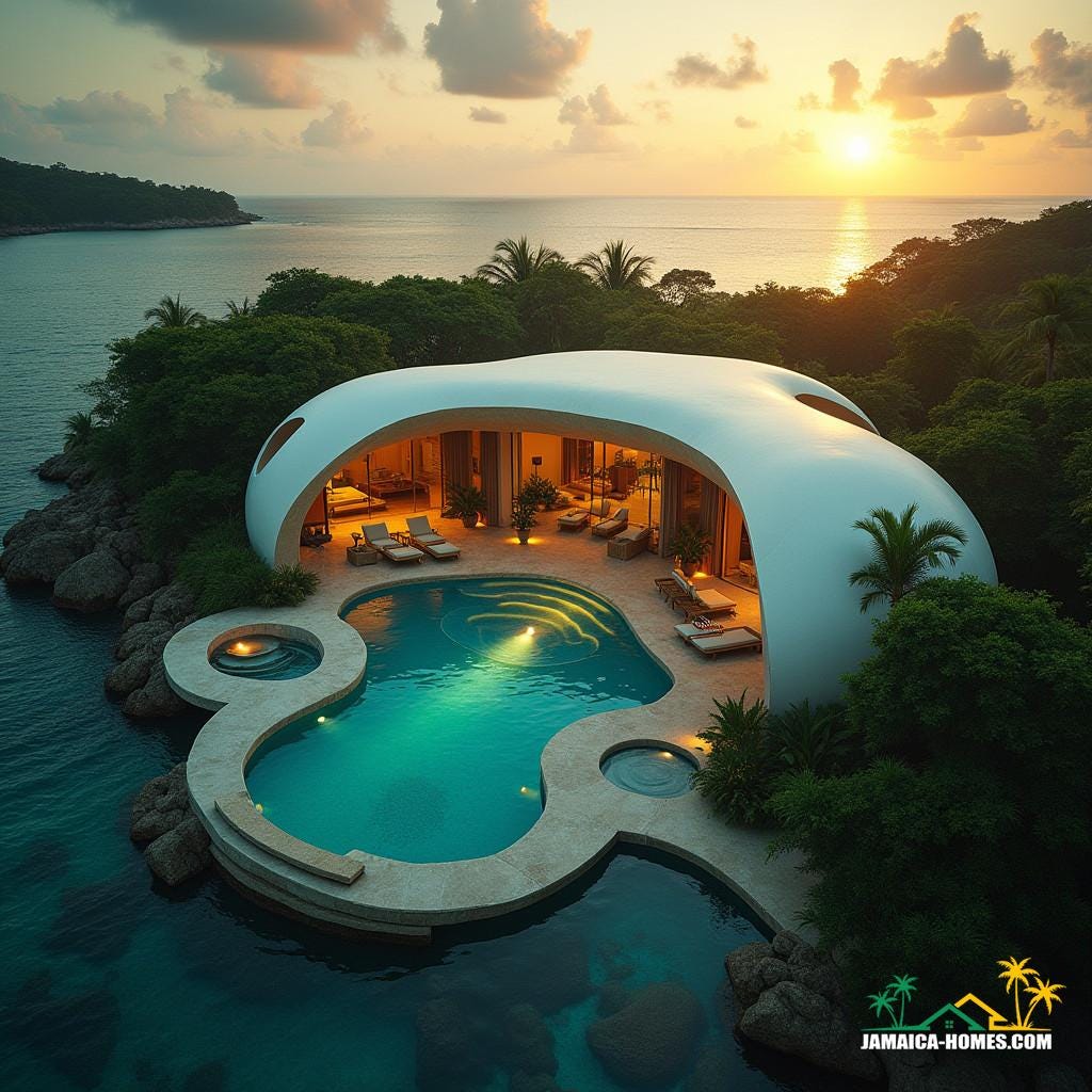 Modern home in jamaica with swimming pool near beach with a swimming pool