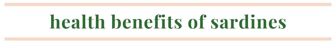 Health benefits of sardines title image.