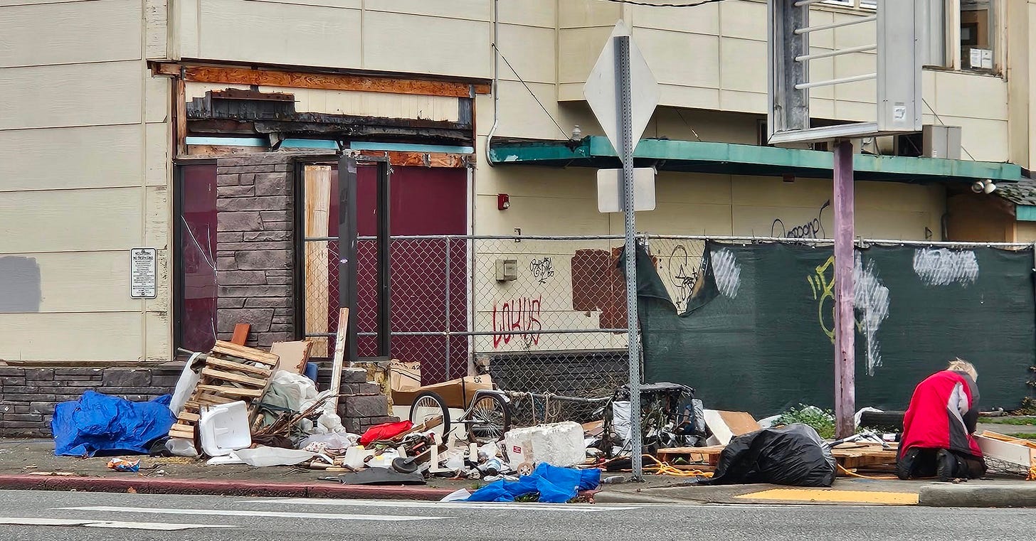 May be an image of 1 person and street