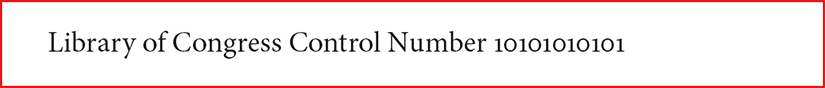 Library of Congress Control Number.
