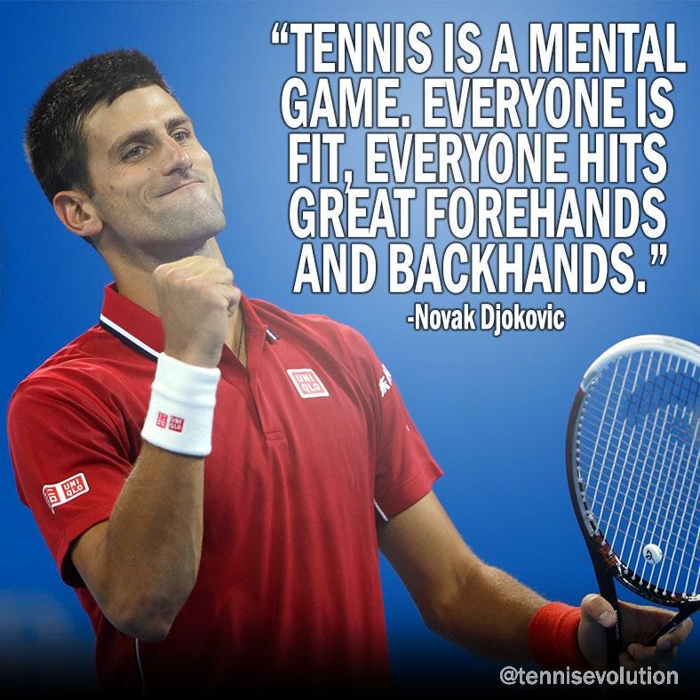 Tennis Evolution on X: "Tennis is a mental game. Everyone is fit, everyone  hits great forehands and backhands. - Novak Djokovic @DjokerNole  https://t.co/VbwVpm8NdZ" / X
