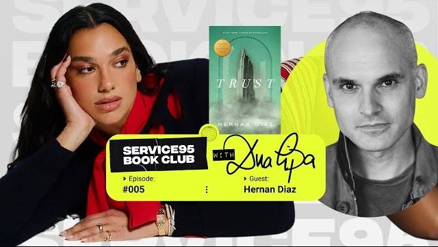 Dua Lipa In Conversation With Hernan Diaz, Author Of Trust - YouTube