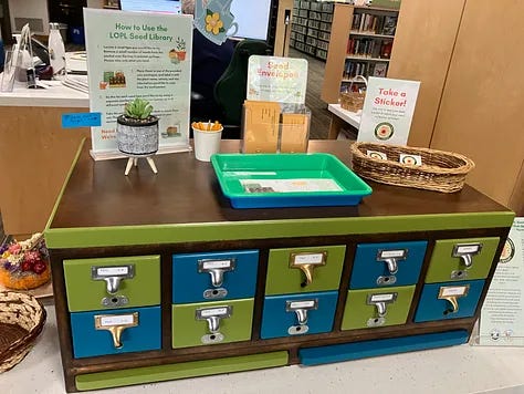 Images of libraries, books, poster, and resources