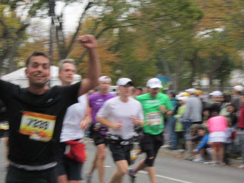 My first MCM in 2012 @ mile 16 or so – before the pain set in!