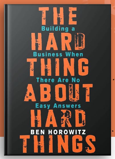This image features the book The Hard Thing About Hard Things by Ben Horowitz, a candid guide to the realities of startup leadership. This image features the book The Hard Thing About Hard Things by Ben Horowitz, a candid guide to the realities of startup leadership.