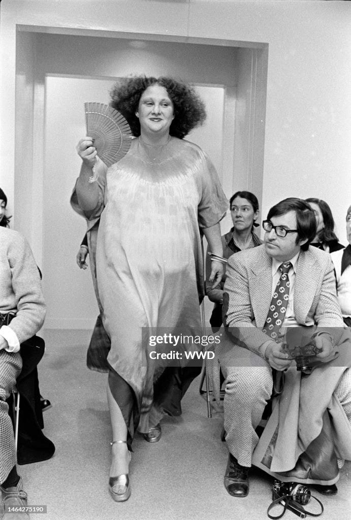 Model Pat Ast. Halston Summer 1973 Ready to Wear Collection Runway News ...