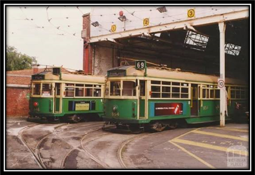 W-class trams, Malvern tram depot, 2001 | Victorian Places