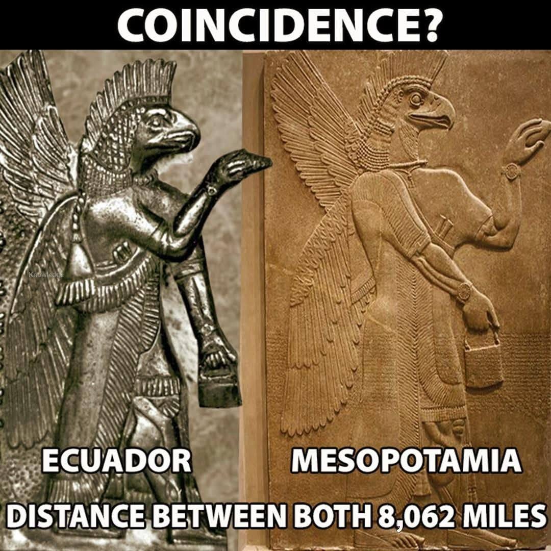 Ist möglicherweise ein Bild von Text „COINCIDENCE? ECUADOR MESOPOTAMIA DISTANCE BETWEEN ΒΟΤΗ 8,062 MILES“ Ist möglicherweise ein Bild von Text „COINCIDENCE? ECUADOR MESOPOTAMIA DISTANCE BETWEEN ΒΟΤΗ 8,062 MILES“