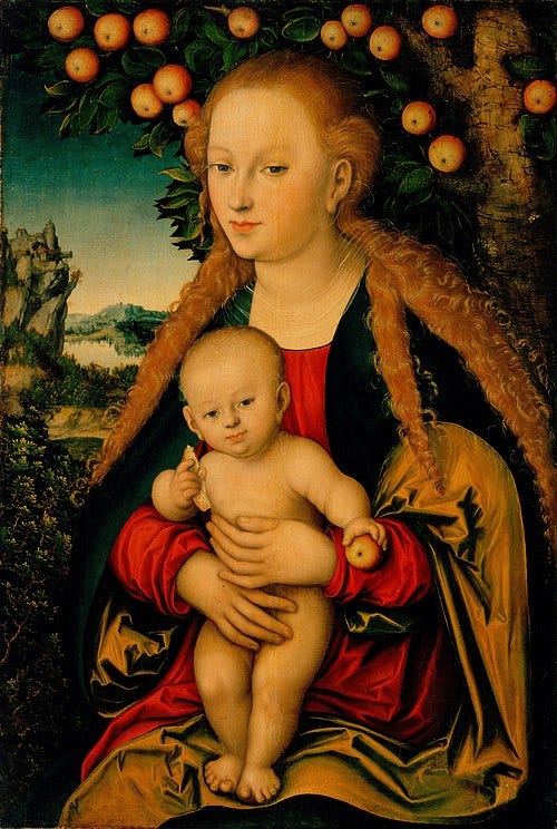 File:Cranach, Lucas, I - The Virgin and Child Under an Apple Tree.jpg