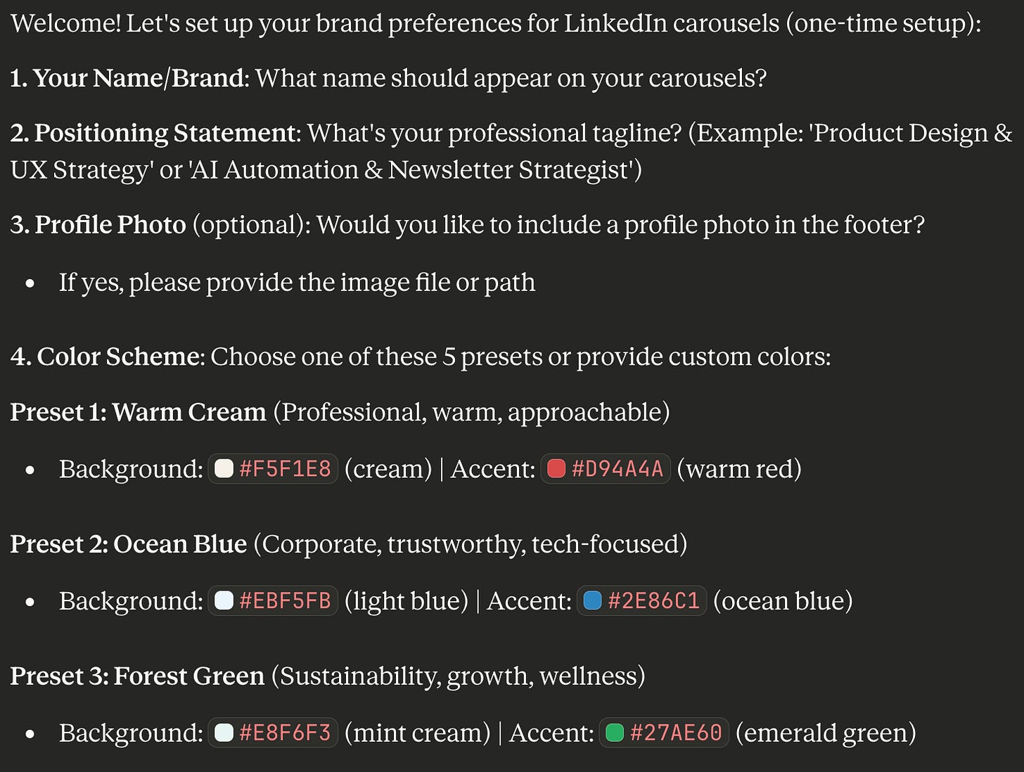 LinkedIn Carousel Claude Skill onboarding setup LinkedIn Carousel Claude Skill onboarding setup