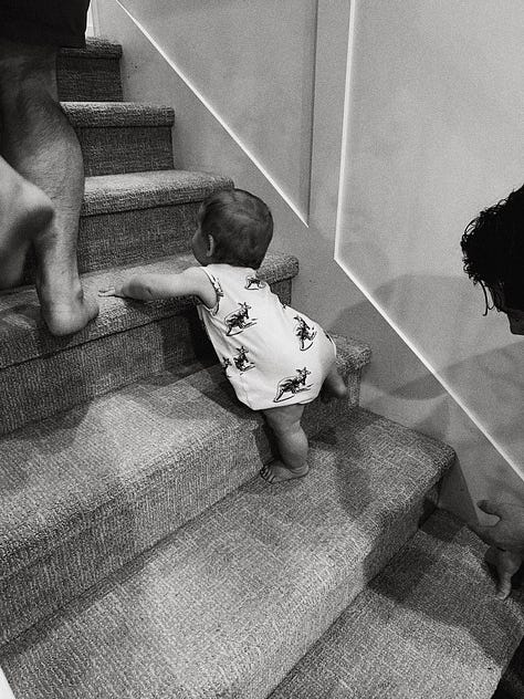 baby boy in nature, with mama, & daddy.