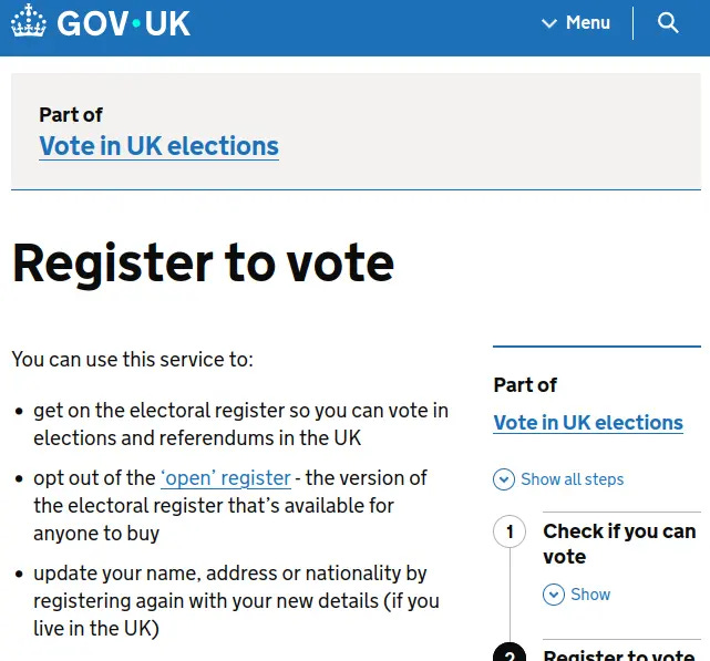 Register to vote at gov.uk/register-to-vote