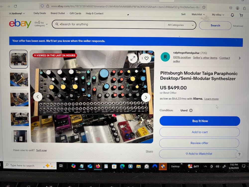 Screenshot of eBay site.