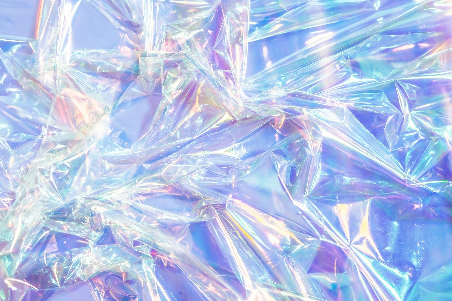 blue and white plastic film