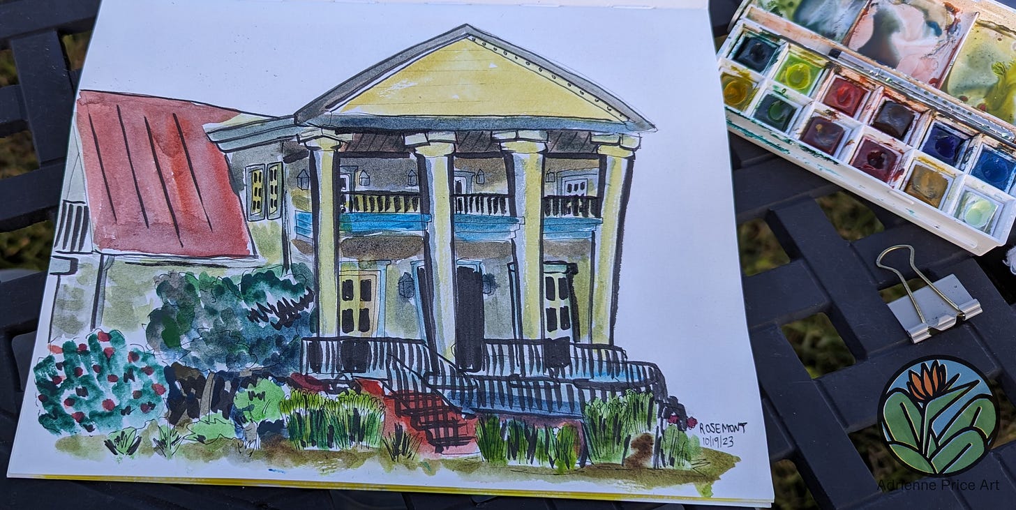 Sketch of Rosemont Vineyards in Virginia