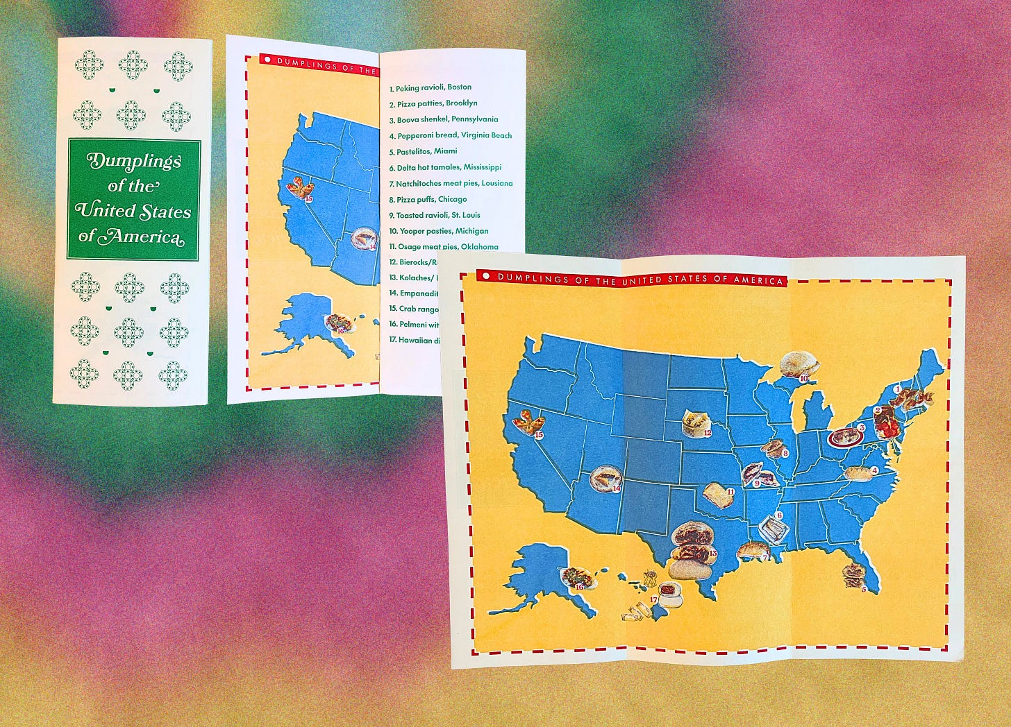 Photo of the dumplings of the USA map both folded and unfolded Photo of the dumplings of the USA map both folded and unfolded