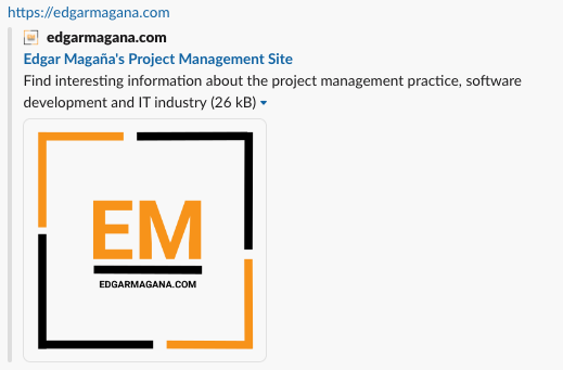 An example showing how sharing your page on social media will look like after adding the meta tags