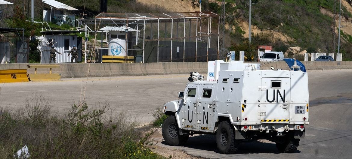UNIFIL peacekeepers patrol in the vicinity of Tyre, south Lebanon. (file)