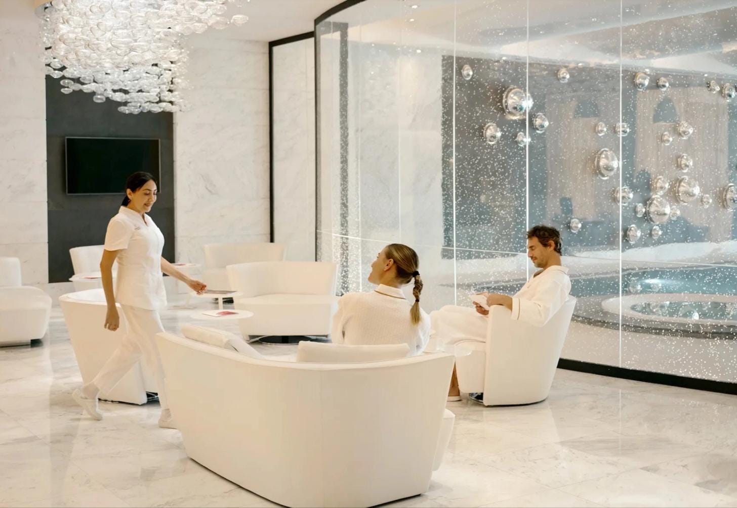 Waiting lounge at Chenot Palace Weggis Waiting lounge at Chenot Palace Weggis
