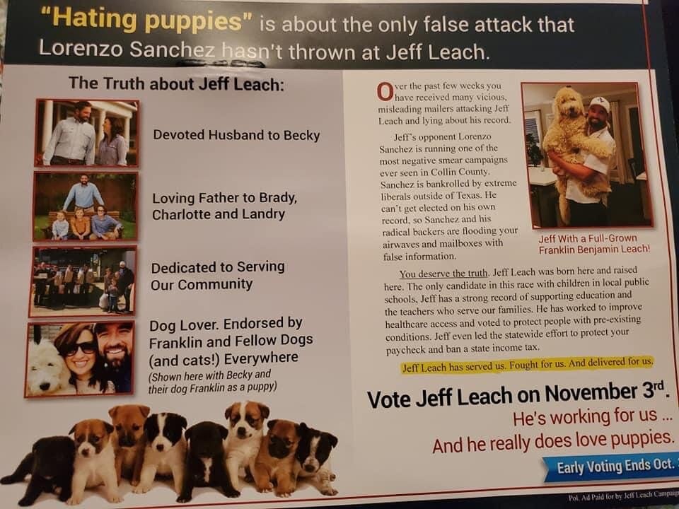 Actual mailer he sent out