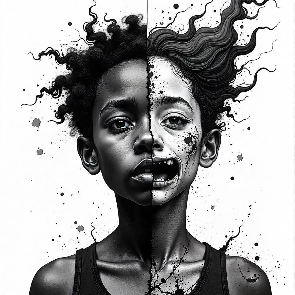 Ein Bild, das Menschliches Gesicht, Entwurf, Kunst, Zeichnung enthält.
KI-generierte Inhalte können fehlerhaft sein. Ein Bild, das Menschliches Gesicht, Entwurf, Kunst, Zeichnung enthält.
KI-generierte Inhalte können fehlerhaft sein.